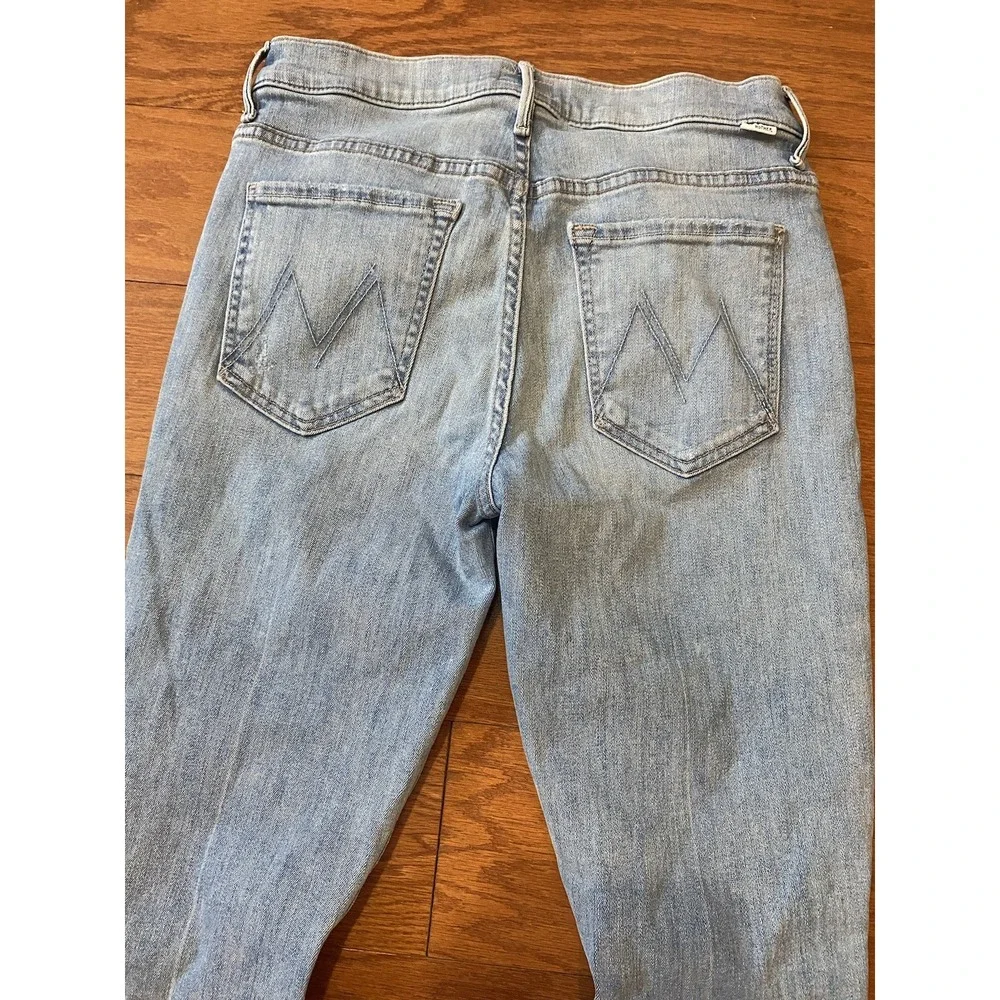 Mother Jeans The Stunner Ankle Fray Light Denim Dreamer Sz 30 Excellent Conditio